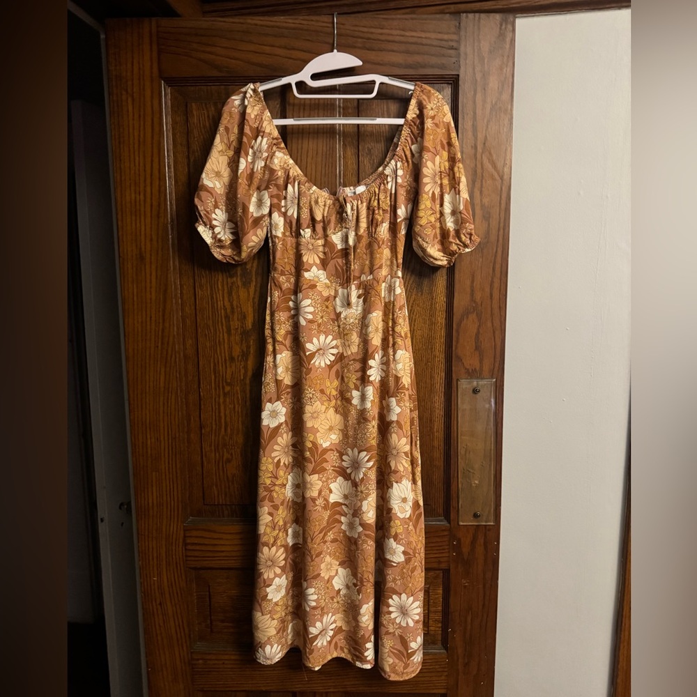 Boho Floral Midi Dress